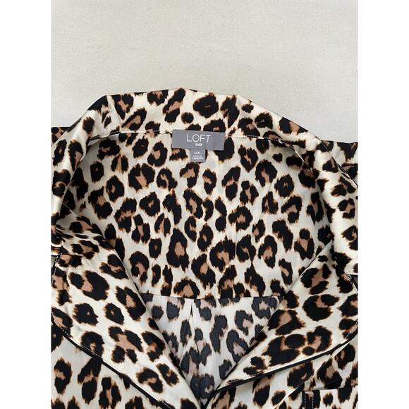 Ann Taylor Loft Sleepwear Pajamas Animal Print Loungewear Brown - Picture 3 of 11